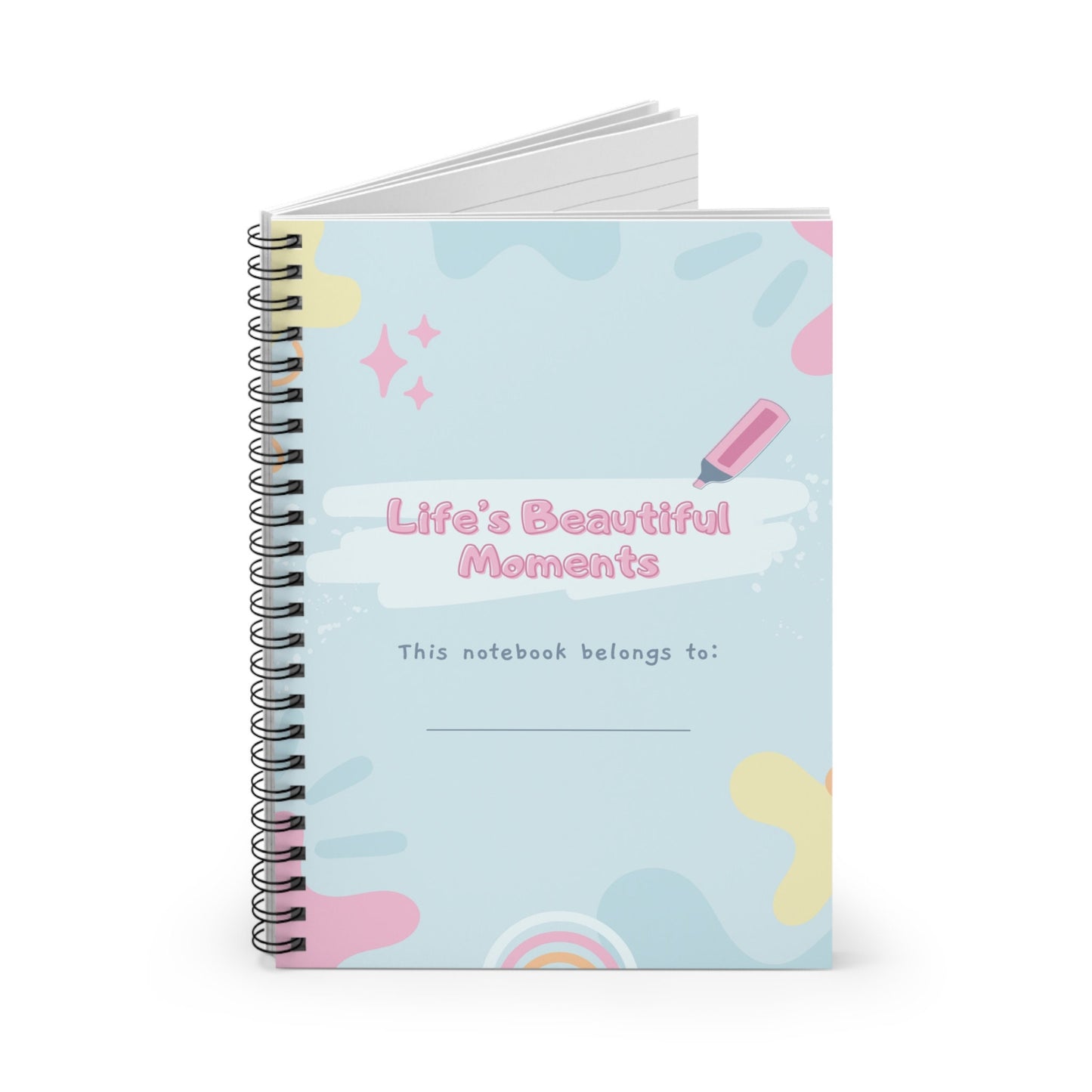 Spiral Notebook Ruled Line Journal Notebook Stationery Gift Durable Cover 6x8 inches - Life's Beautiful Moment