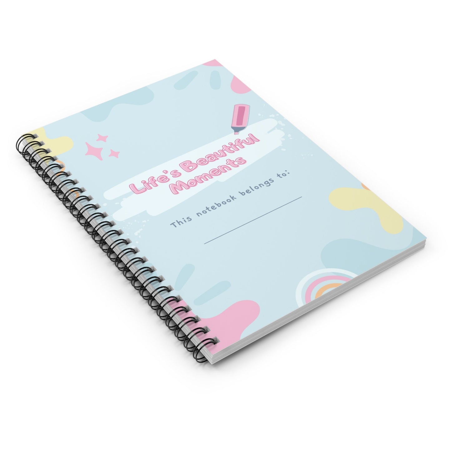 Spiral Notebook Ruled Line Journal Notebook Stationery Gift Durable Cover 6x8 inches - Life's Beautiful Moment