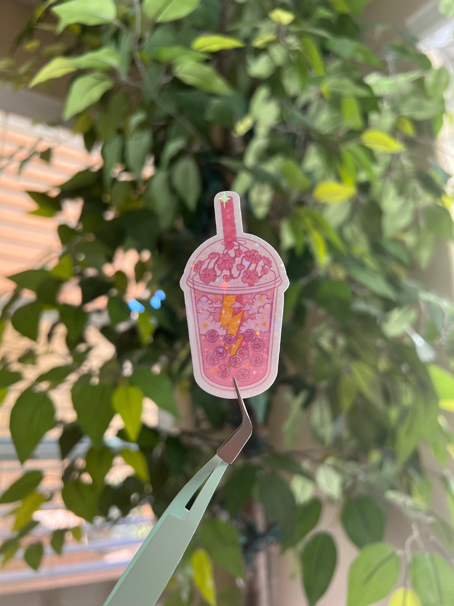 Bubble Tea Drink Cute Aesthetic Holographic Vinyl