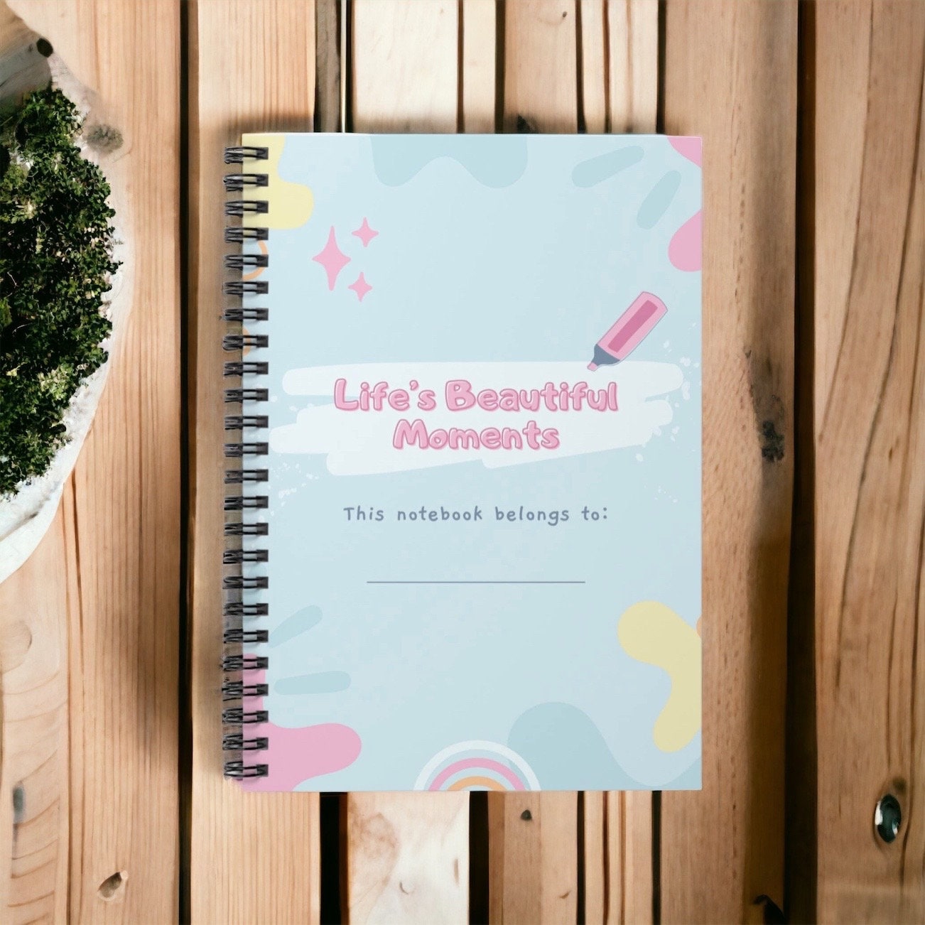 Spiral Notebook Ruled Line Journal Notebook Stationery Gift Durable Cover 6x8 inches - Life's Beautiful Moment