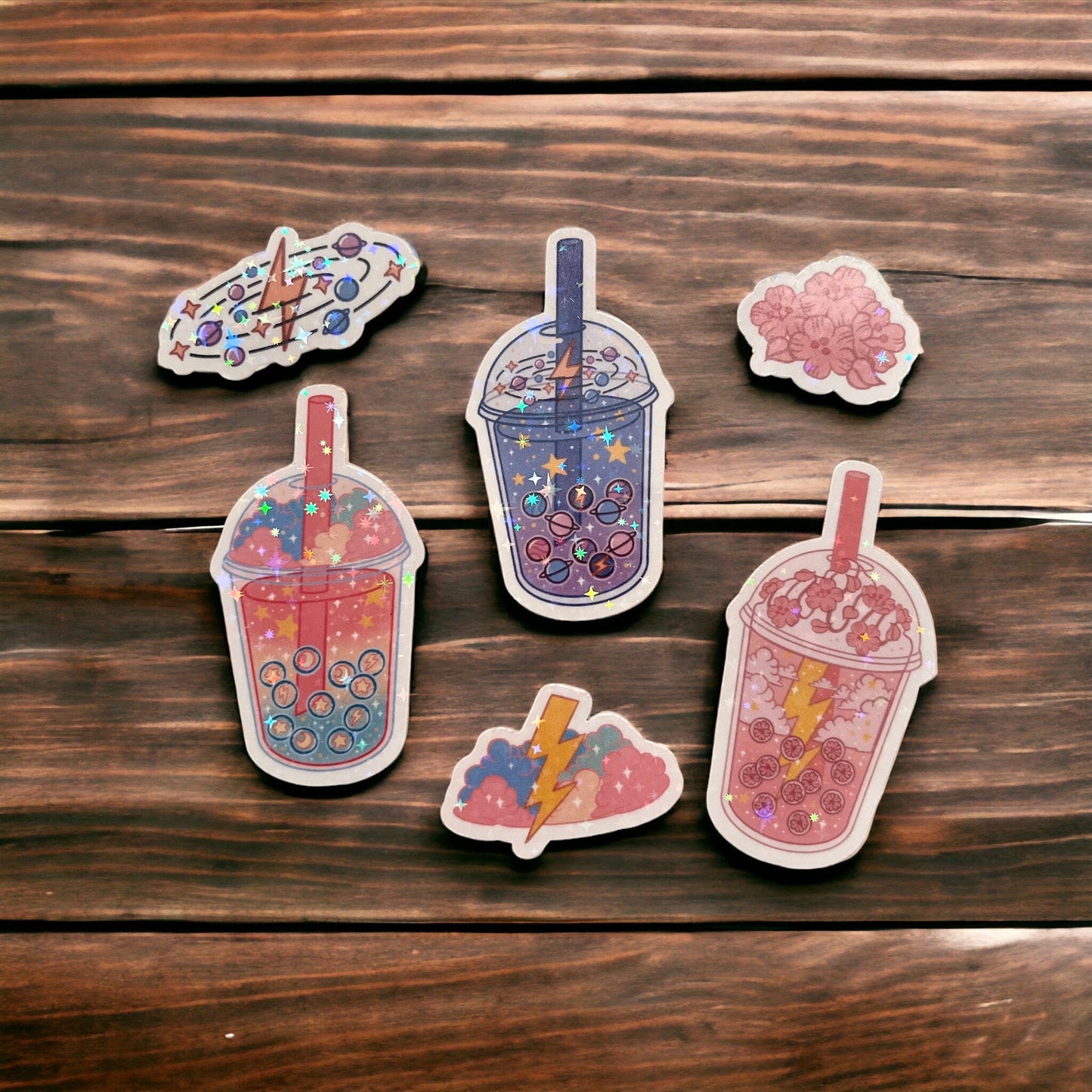 Bubble Tea Drink Cute Aesthetic Holographic Vinyl