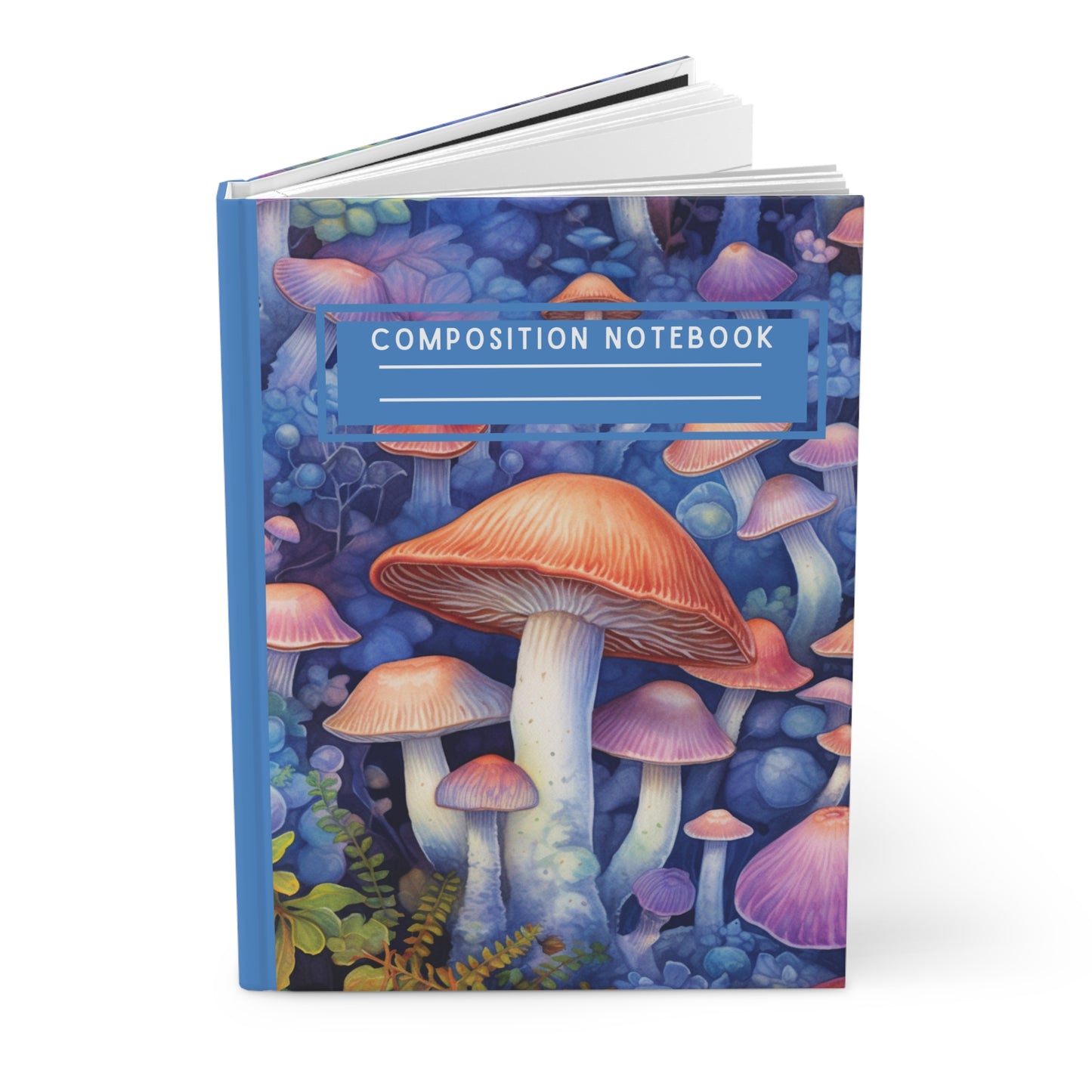 Blue Mystic Mushrooms: Hardcover Matte Journal