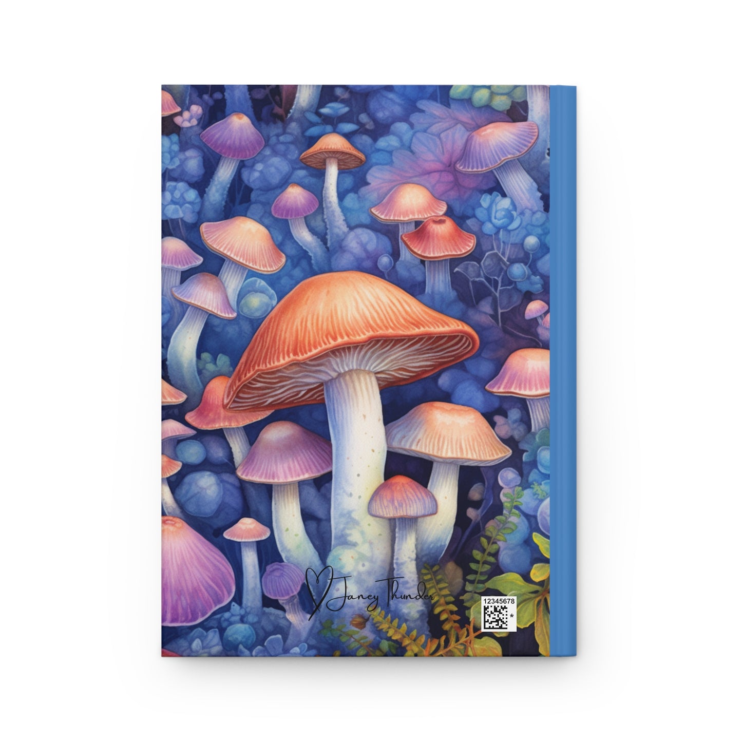 Blue Mystic Mushrooms: Hardcover Matte Journal