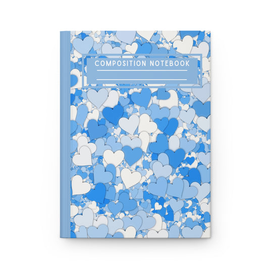Enchanting Blue Hearts: Hardcover Matte Journal