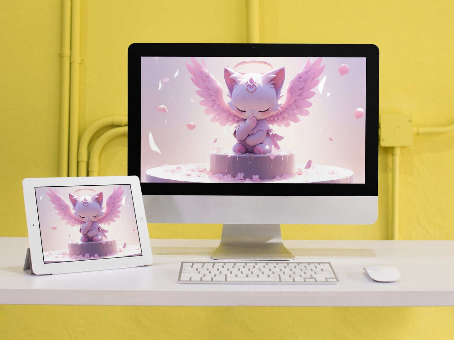 Kawaii Chibi Cat Desktop Wallpaper