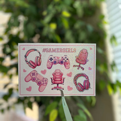 Holographic Sticker Pack: Gamer Princess