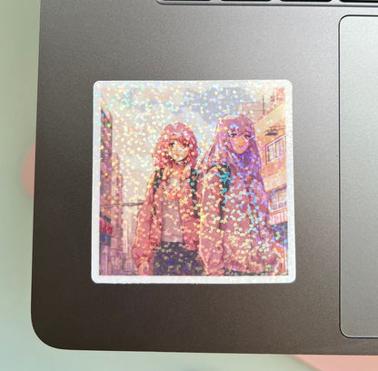Holographic Anime 'Girls are a Girl's Best Friend' - Stickers