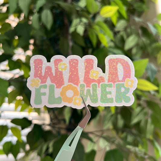 Cute Holographic Sticker Wild Flower