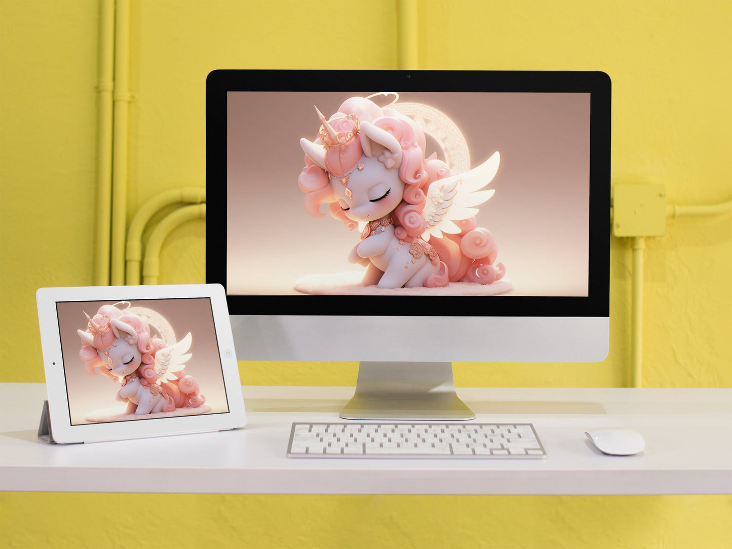 Chibi Unicorn Kawaii Desktop Wallpaper