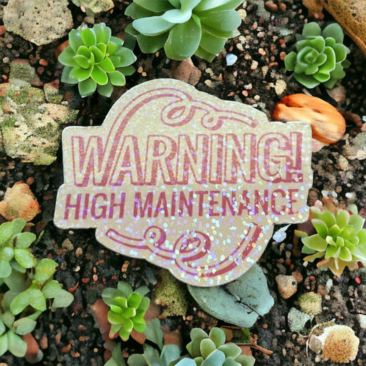 Holographic Sticker Warning High Maintenance