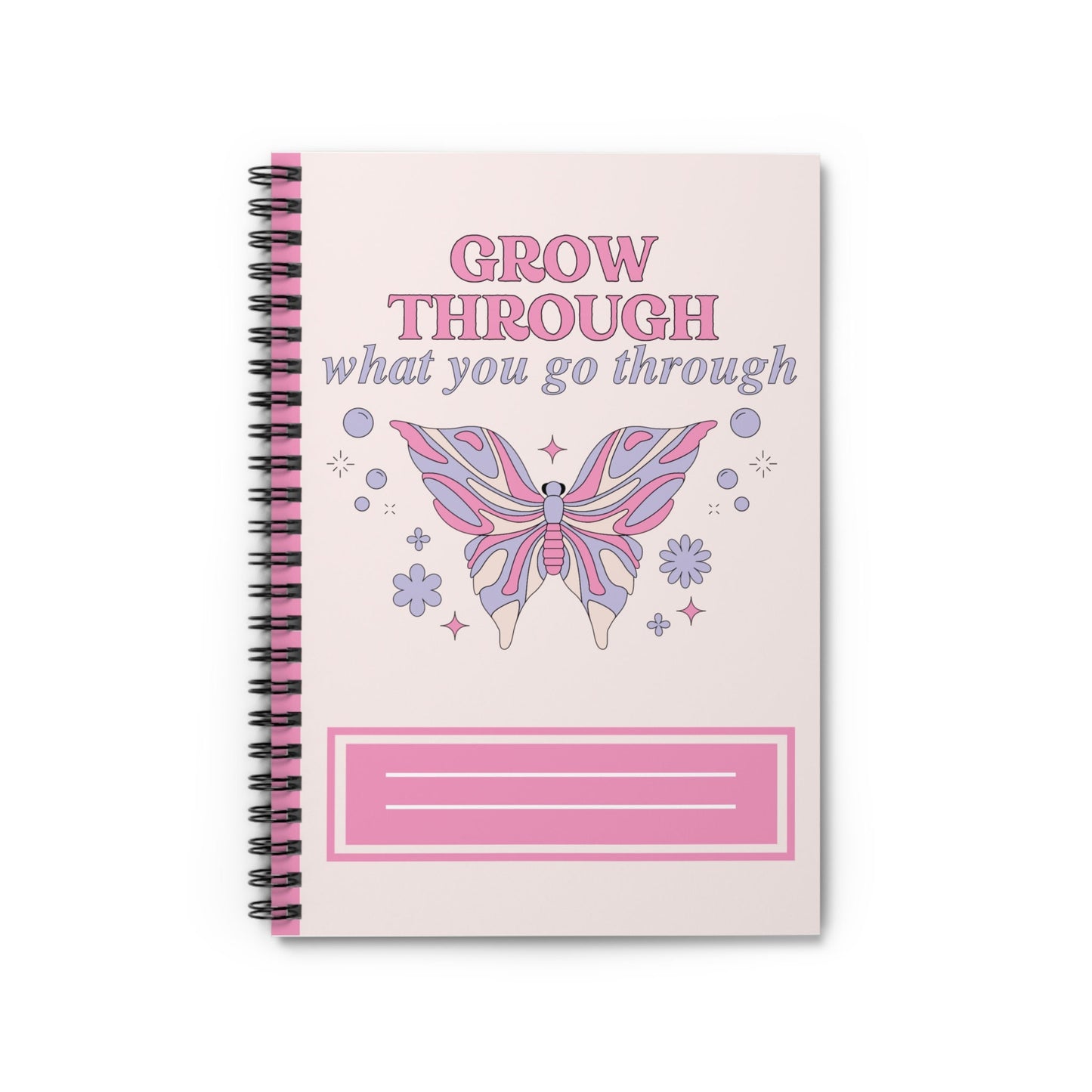 Spiral Notebook Ruled Lines Journal Notebook Stationary Gift Durable Cover 6x8 Inches - Grow Through What You Go Through