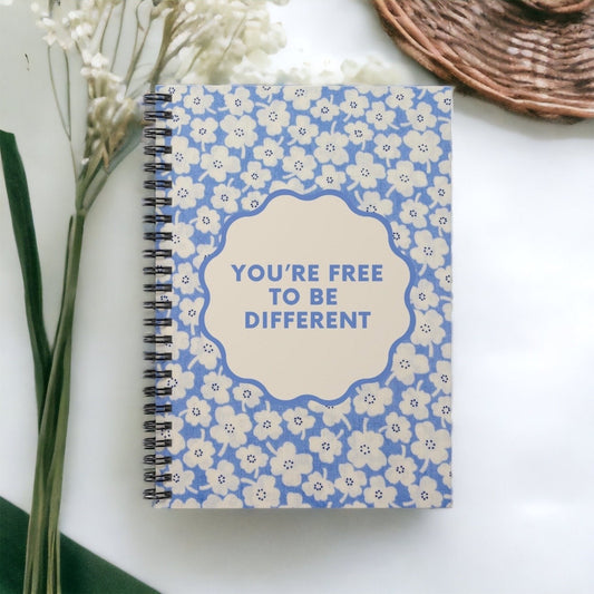 Spiral Notebook Ruled Lines Journal Notebook Stationary Gift Durable Cover 6x8 Inches - You're Free To Be Different